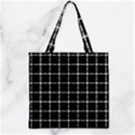 Pattern Carreaux Blanc/Noir Zipper Grocery Tote Bag View2
