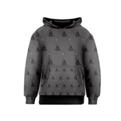 Gadsden Flag Don t Tread On Me Black And Gray Snake And Metal Gothic Crosses Kids  Pullover Hoodie