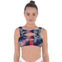 Dégradé Bleu foncé/Rouge Bandaged Up Bikini Top View1
