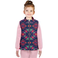 Rhombus Squares And Triangle                                                 Kid s Puffer Vest