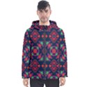 Rhombus squares and triangle                                                  Men s Hooded Puffer Jacket View1