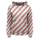 White Candy Cane Pattern with Red and Thin Green Festive Christmas Stripes Women s Pullover Hoodie View1