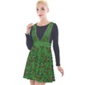 Pepe The Frog perfect a-ok handsign Pattern Praise KEK Kekistan Smug Smile Meme green background Plunge Pinafore Velour Dress View1