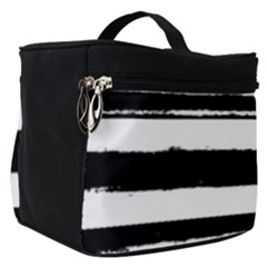 Bandes Abstrait Blanc/noir Make Up Travel Bag (small) by kcreatif