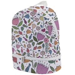 Floral Pattern Zip Bottom Backpack by Valentinaart