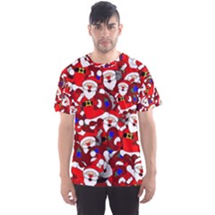 Nicholas Santa Christmas Pattern Men s Sports Mesh Tee