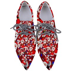 Nicholas Santa Christmas Pattern Women s Pointed Oxford Shoes by Wegoenart