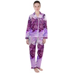 Abstract Texture Background Satin Long Sleeve Pyjamas Set