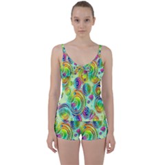 Wallpaper Pattern Colorful Color Tie Front Two Piece Tankini