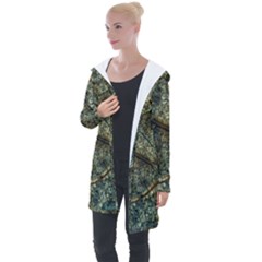 Leaf Leaves Fall Foliage Structure Longline Hooded Cardigan