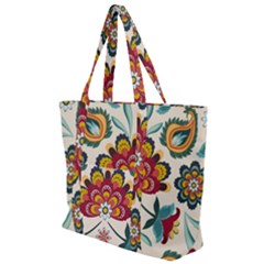 Baatik Print  Zip Up Canvas Bag by designsbymallika