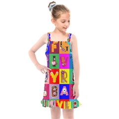 Alphabet Pattern Kids  Overall Dress