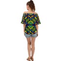 Pattern Geometric Glow Colors Lines Seamless Off Shoulder Short Sleeve Top View2