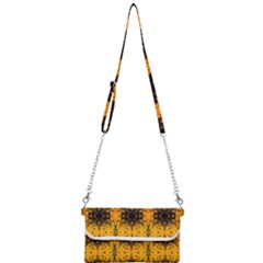 Pattern Wallpaper Background Yellow Amber Black Mini Crossbody Handbag