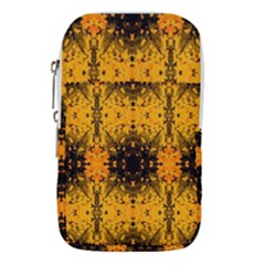 Pattern Wallpaper Background Yellow Amber Black Waist Pouch (large)
