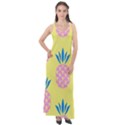 Summer Pineapple Seamless Pattern Sleeveless Velour Maxi Dress View1