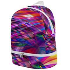 Wave Lines Pattern Abstract Zip Bottom Backpack by Alisyart