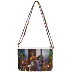 Cute Dark Fairys With Cat Double Gusset Crossbody Bag by FantasyWorld7