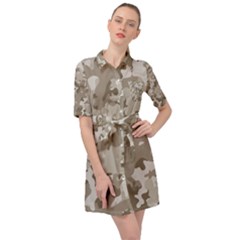 Tan Army Camouflage Belted Shirt Dress by mccallacoulture