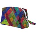 Abstract Colored Grunge Pattern Wristlet Pouch Bag (Large) View2