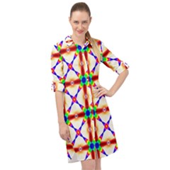 Rainbow Pattern Long Sleeve Mini Shirt Dress by Mariart