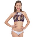 Little Fairy On A Swing With Dragonfly In The Night Cross Front Halter Bikini Top View1