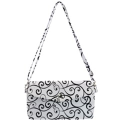 Black And White Swirls Removable Strap Clutch Bag by mccallacoulture