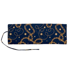 Golden Chain Pattern Roll Up Canvas Pencil Holder (m)