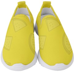 Yellow Pineapple Background Kids  Slip On Sneakers