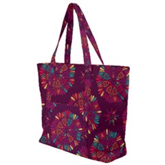 Circle Pattern Zip Up Canvas Bag by designsbymallika
