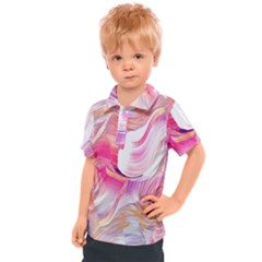 Pink Paint Brush Kids  Polo Tee