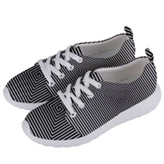 Maze Design Black White Background Women s Lightweight Sports Shoes by HermanTelo