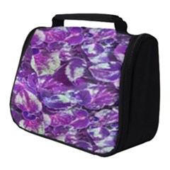Botanical Violet Print Pattern 2 Full Print Travel Pouch (small) by dflcprintsclothing