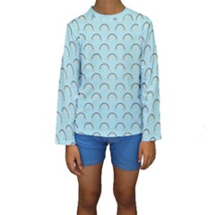 Pattern Arc En Ciel/nuages Kids  Long Sleeve Swimwear