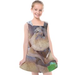 Close Up Mushroom Abstract Kids  Cross Back Dress