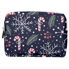 Holiday Seamless Pattern With Christmas Candies Snoflakes Fir Branches Berries Make Up Pouch (medium) by Vaneshart