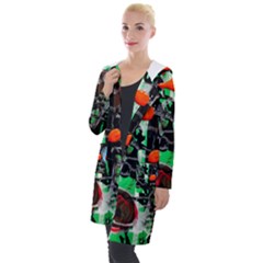 Dots And Stripes 1 1 Hooded Pocket Cardigan