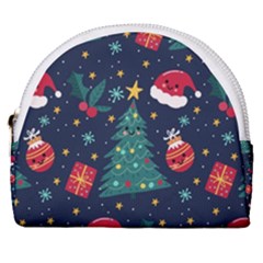 Colorful Funny Christmas Pattern Horseshoe Style Canvas Pouch by Vaneshart