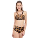 Leopard Skin Pattern Background Cage Up Bikini Set View1