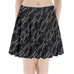 Black And White Ethnic Geometric Pattern Pleated Mini Skirt