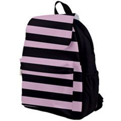 Black And Light Pastel Pink Large Stripes Goth Mime French Style Top Flap Backpack by genx