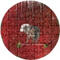 I m ready for christmas, funny wolf Wooden Puzzle Round View1