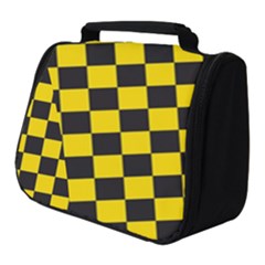 Checkerboard Pattern Black And Yellow Ancap Libertarian Full Print Travel Pouch (small) by snek