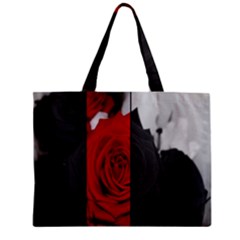 Roses Rouge Fleurs Zipper Mini Tote Bag by kcreatif