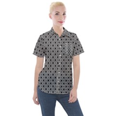 Pattern Formes Ronds Noir/blanc Women s Short Sleeve Pocket Shirt