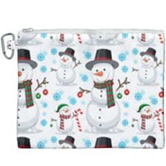 Christmas Snowman Seamless Pattern Canvas Cosmetic Bag (xxxl) by Vaneshart