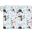 Christmas Snowman Seamless Pattern Canvas Cosmetic Bag (XXXL) View1