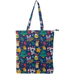 Colorful Funny Christmas Pattern Double Zip Up Tote Bag by Vaneshart