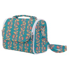 Teal Floral Paisley Stripes Satchel Shoulder Bag