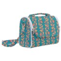 Teal Floral Paisley Stripes Satchel Shoulder Bag View2